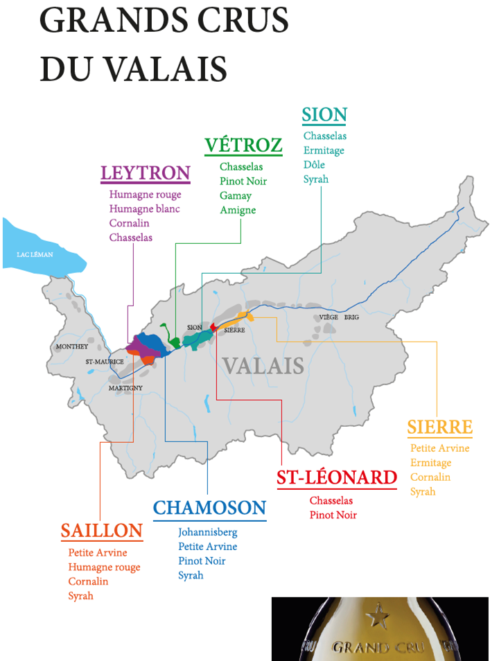 Les Grands Crus en Valais - :: Vignoble et cépages :: Grand Cru :: Valais  :: Suisse :: Vins de Chamoson